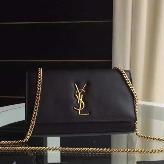 Replica Saint Laurent Medium Monogram Satchel In Black Leather Handbags